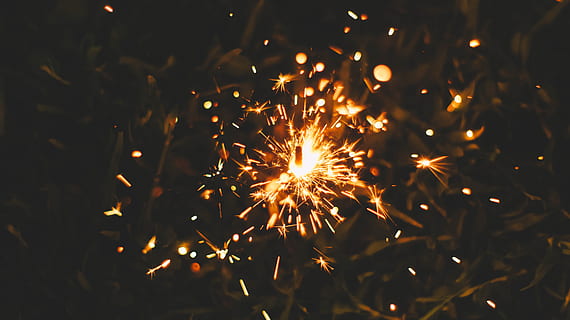 fireworks with lighting, lighted sparkler, night time, fire - Natural Phenomenon HD wallpaper