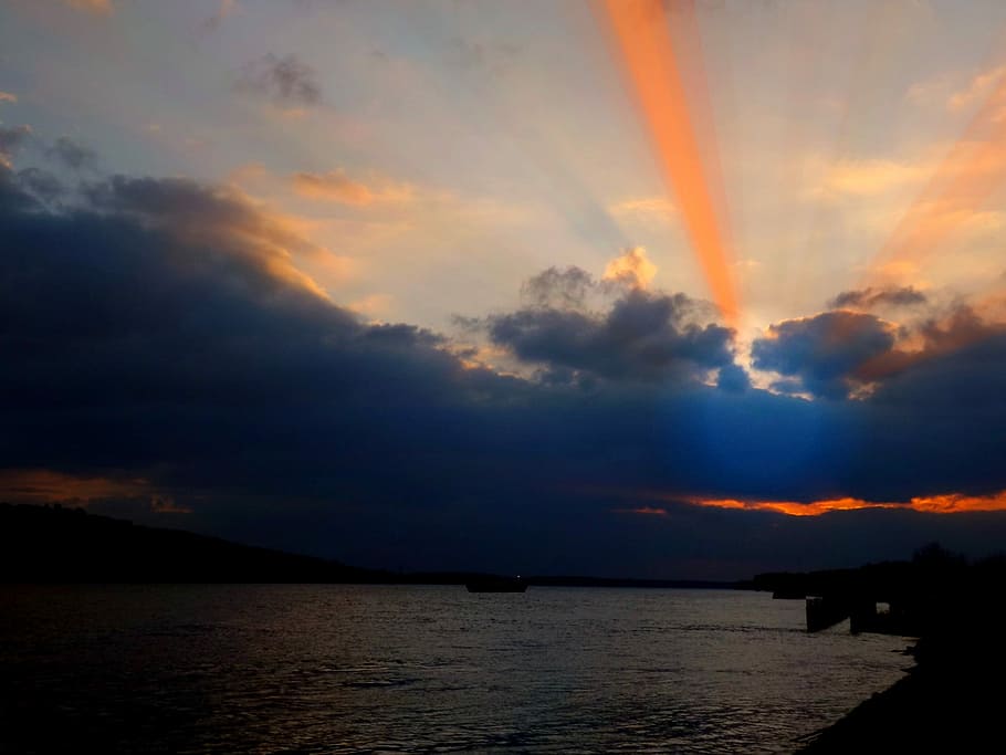 Sunset, Water, Twilight, Cloud, Boat, cloud - sky, silhouette HD wallpaper