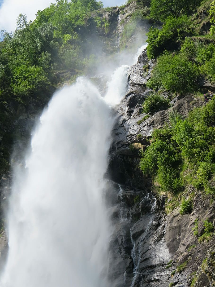 Waterfall, Plunge, Inject, Mountains, partschins, south tyrol HD wallpaper