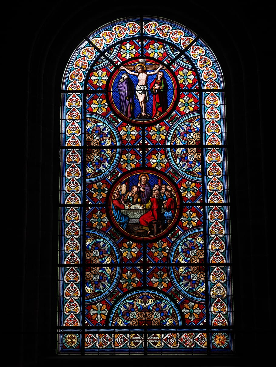 stained glass, window, christ, basel cathedral, münster, church, HD wallpaper