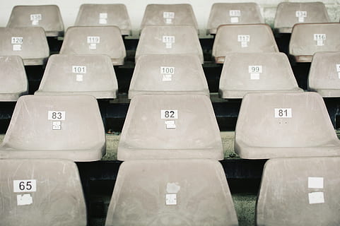 empty bleachers, photography of stage seats, close up, gang, chairs HD wallpaper