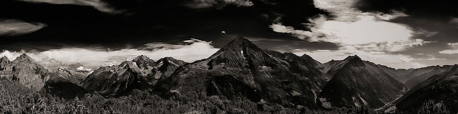gray scale photo of a mountain, switzerland, alpine, mountains, HD wallpaper