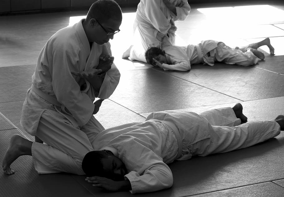 two man fighting, aikido, martial arts, self-defense, learning, HD wallpaper