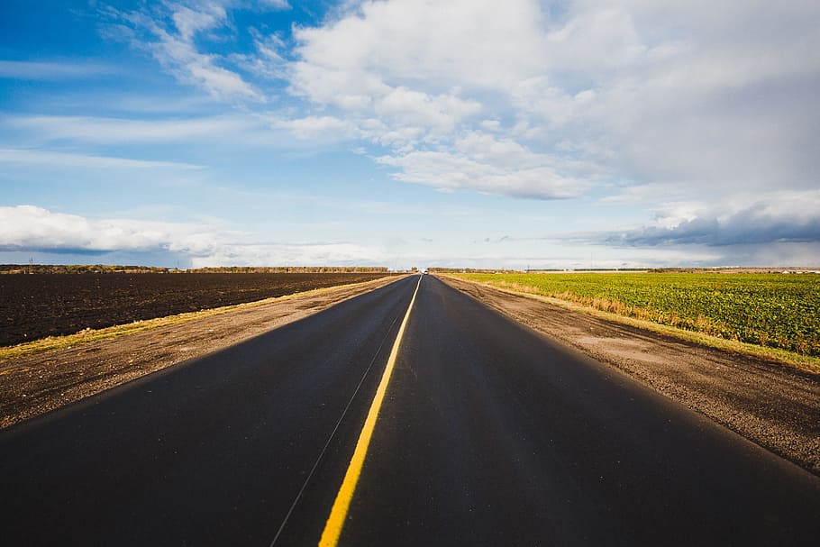 asphalt road under sky, asphalt road during daytime, pathway HD wallpaper
