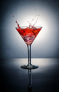 clear glass martini glass with red liquid, cocktail, drink HD wallpaper