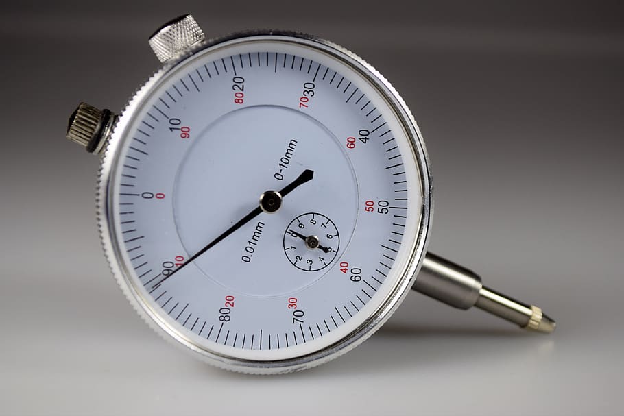 gauge, close, white, silver, from the front, macro, background white HD wallpaper