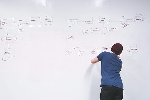 man draw on white board, whiteboard, presentation, write, display HD wallpaper