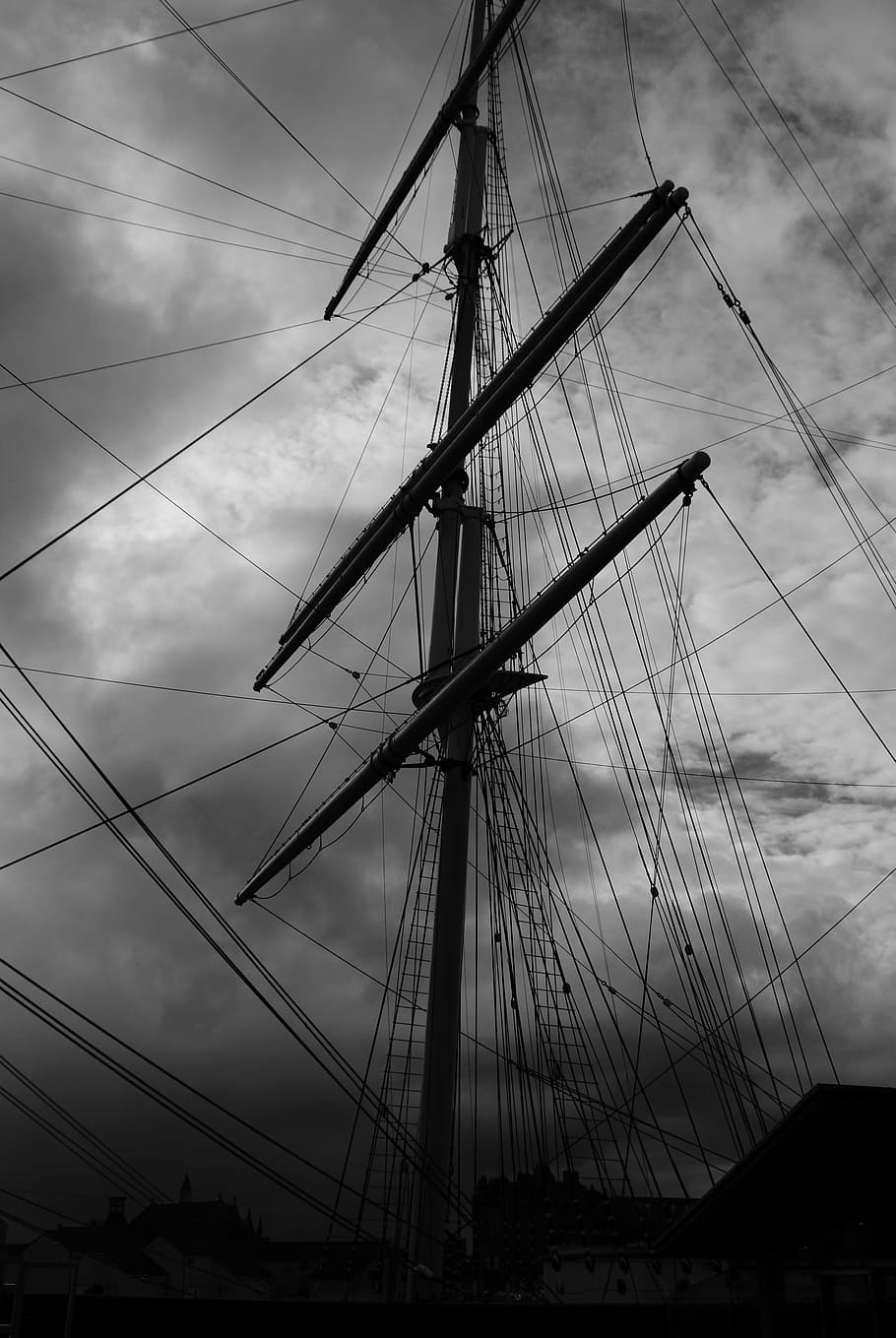 ship, reflection, mast, boat, vessel, travel, transport, sky HD wallpaper