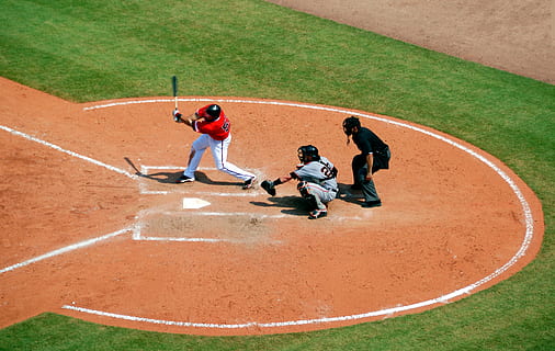 people playing baseball, player, catcher, umpire, batter, swing HD wallpaper