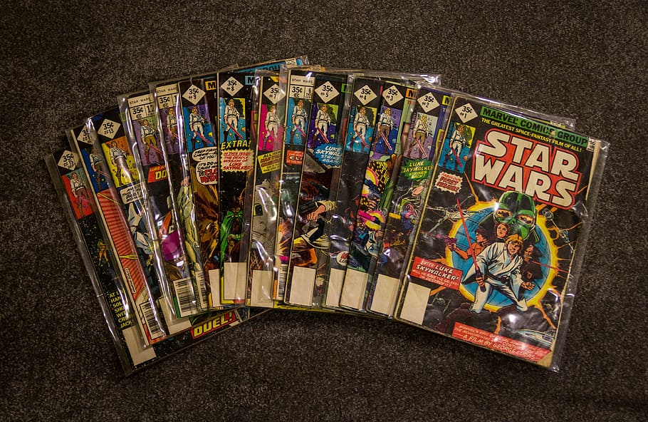 HD wallpaper: Star Wars comic book collection on floor, comic books, marvel  comics | Wallpaper Flare