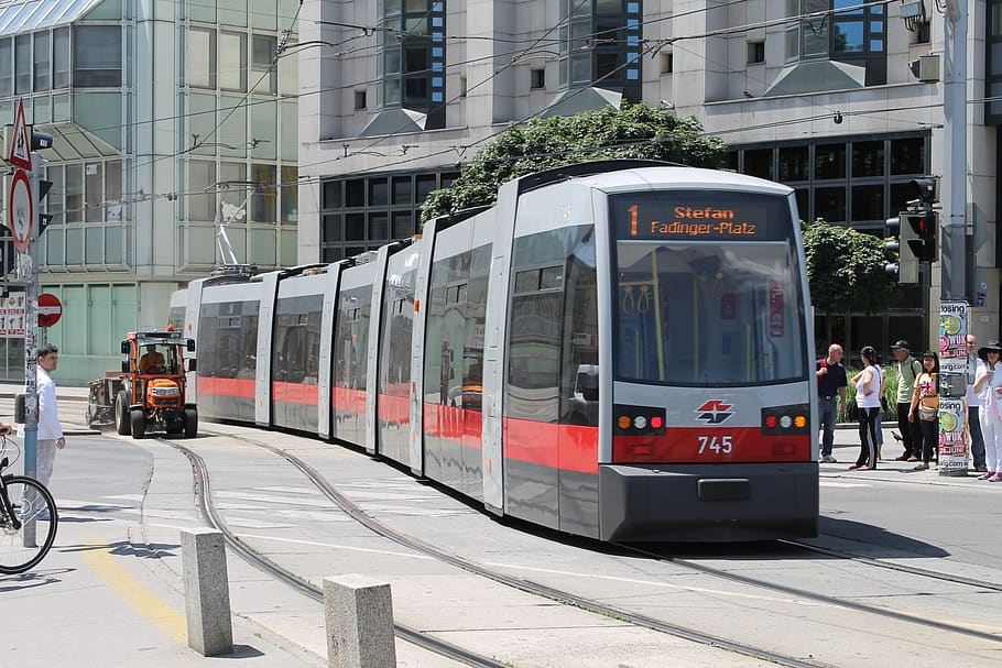 road, tram, traffic, city, transport system, bim, vehicle, vienna, HD wallpaper