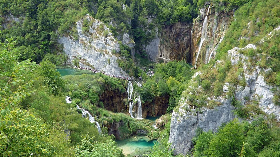 plitvice, croatia, waterfall, cascade, park, plant, beauty in nature HD wallpaper