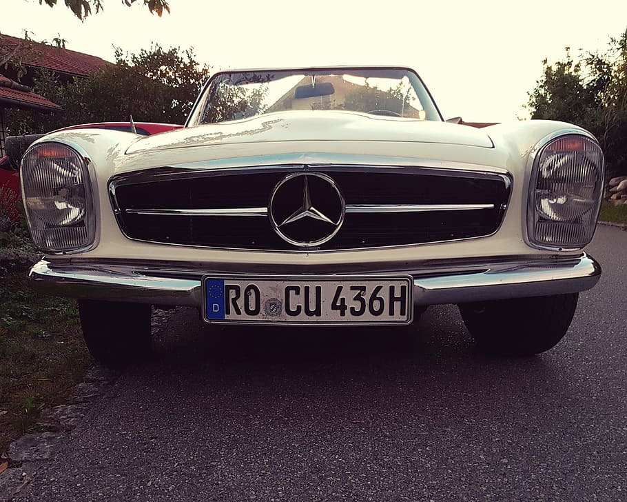 cabriolet, mercedes, oldtimer, auto, front view, elegance, mode of transportation HD wallpaper