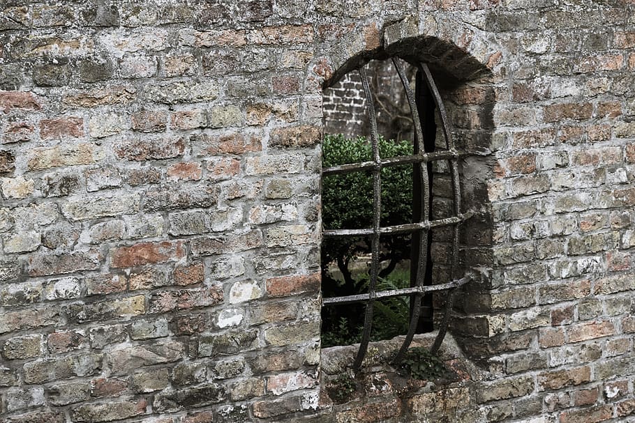 window, wall, old, masonry, castle, grid, grate, architecture HD wallpaper