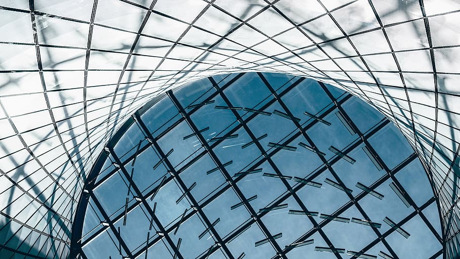 worm's eye view of building interior, buildings, structure HD wallpaper