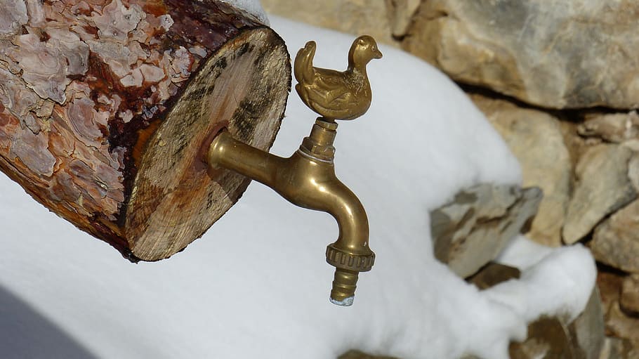 fountain rustic, faucet, old, duck, metal, history, the past HD wallpaper
