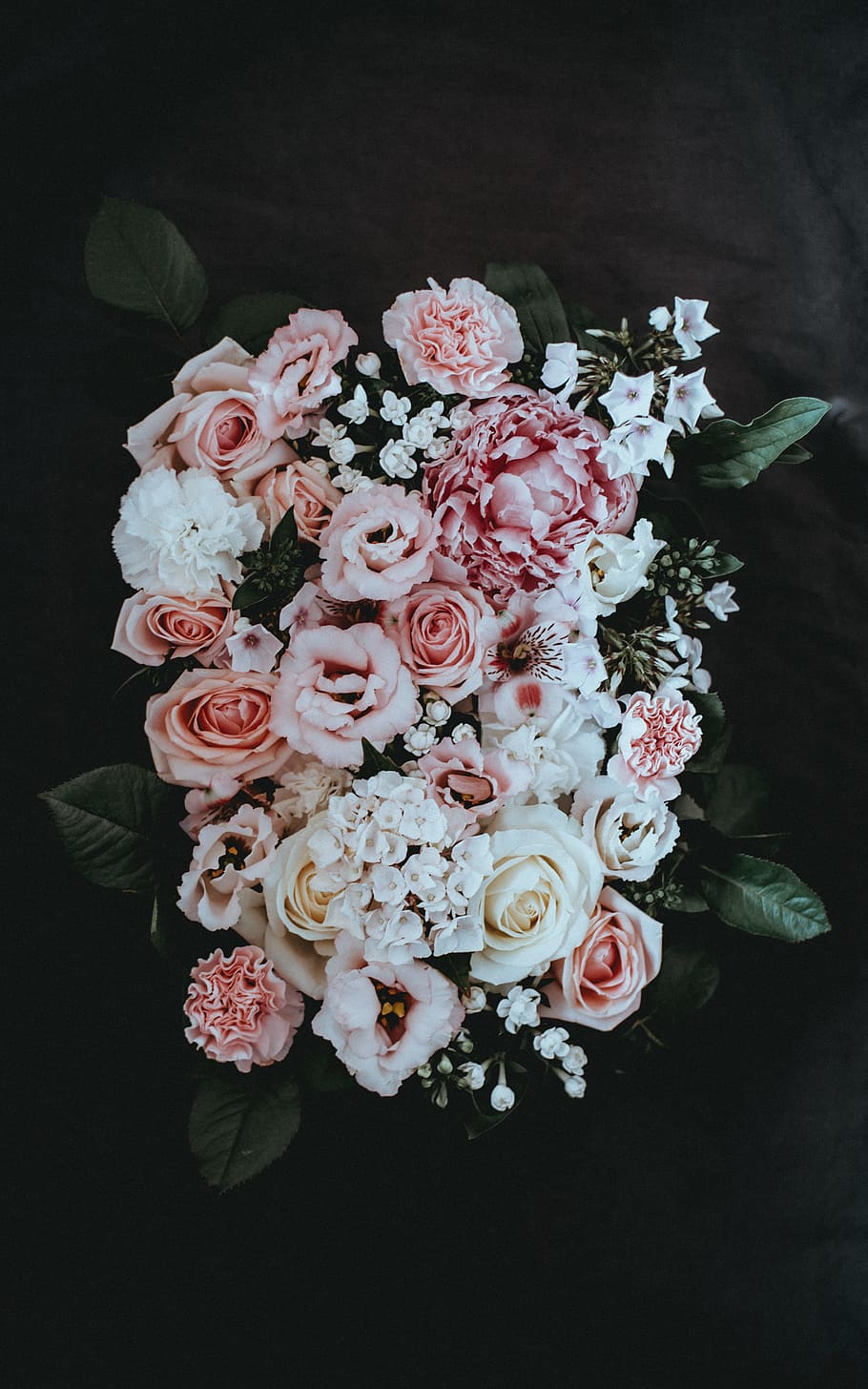 white and pink petaled flower arrangement, variety of petaled flower arrangement HD wallpaper