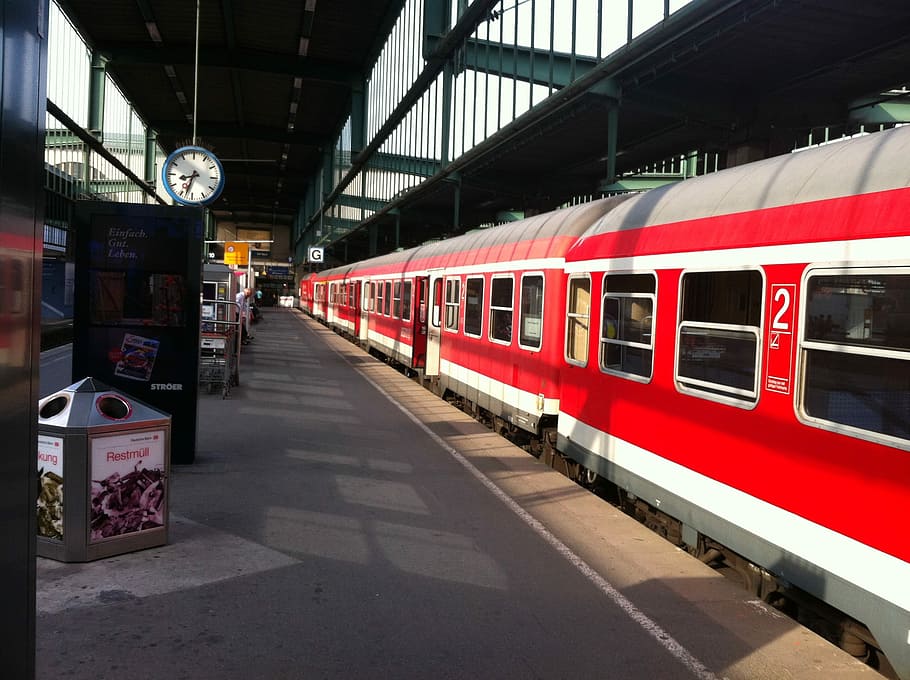 Train, Railway Station, Stuttgart, train - vehicle, railroad station platform HD wallpaper