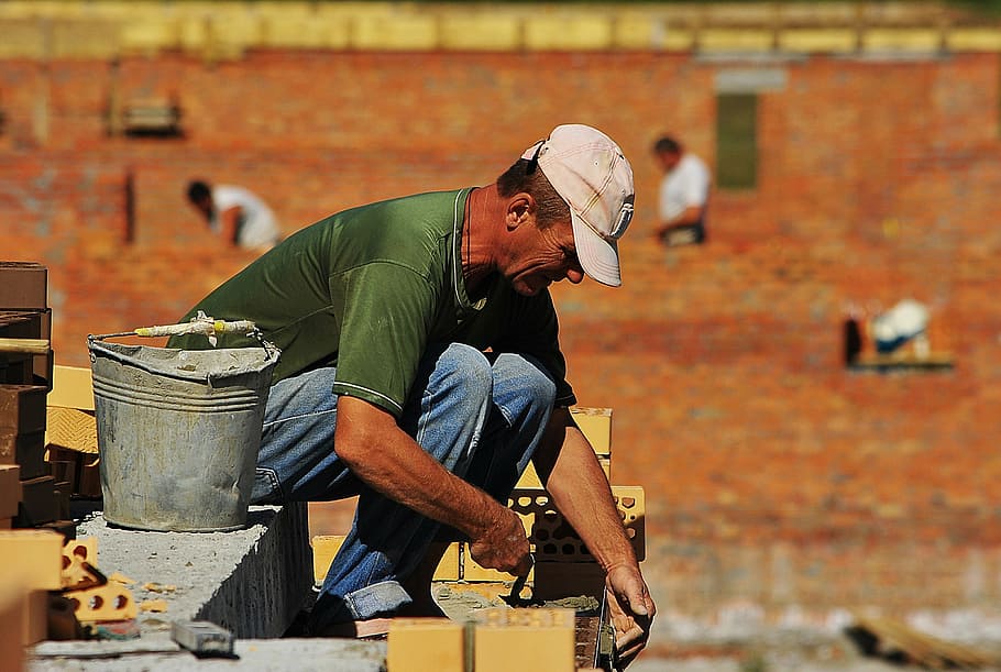 mason, construction, bucket, work, men, manual Worker, working HD wallpaper