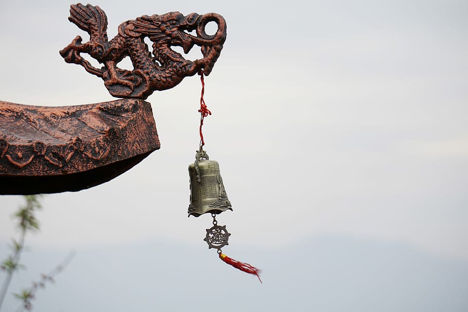 brass bell, Campanula, Scenery, Wind, the scenery, hanging HD wallpaper