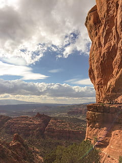 brown mountains, wall, steep, vertical, landscape, stone, nature HD wallpaper