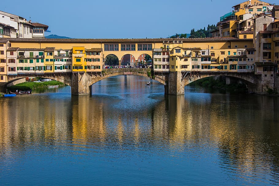 brown and yellow concrete buildings near water during daytime HD wallpaper