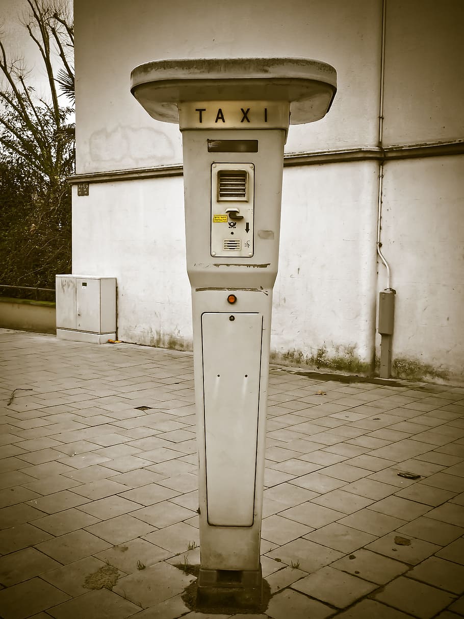 taxi, rufsaeule, taxi stand, vintage, old, nostalgia, no people, HD wallpaper