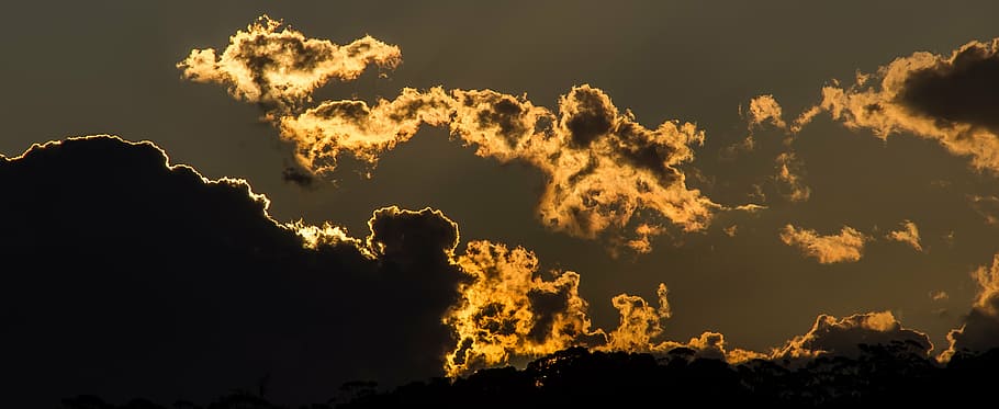 sky, cloud, sunset, sun rays, golden, australia, nature, backgrounds HD wallpaper