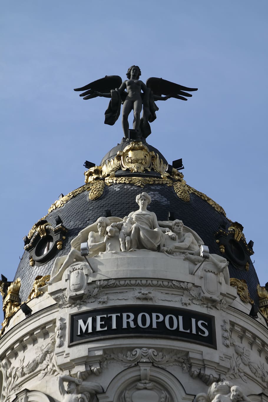 madrid, metropolis, architecture, domes, sculpture, statue HD wallpaper