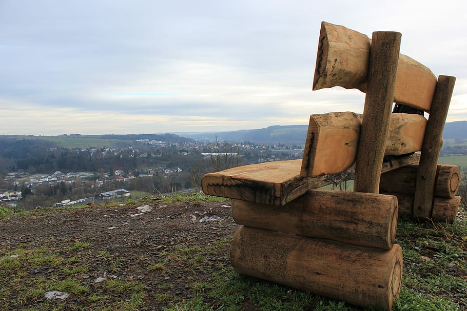 View, Bench, Landscape, Resting Place, relax, connectedness HD wallpaper