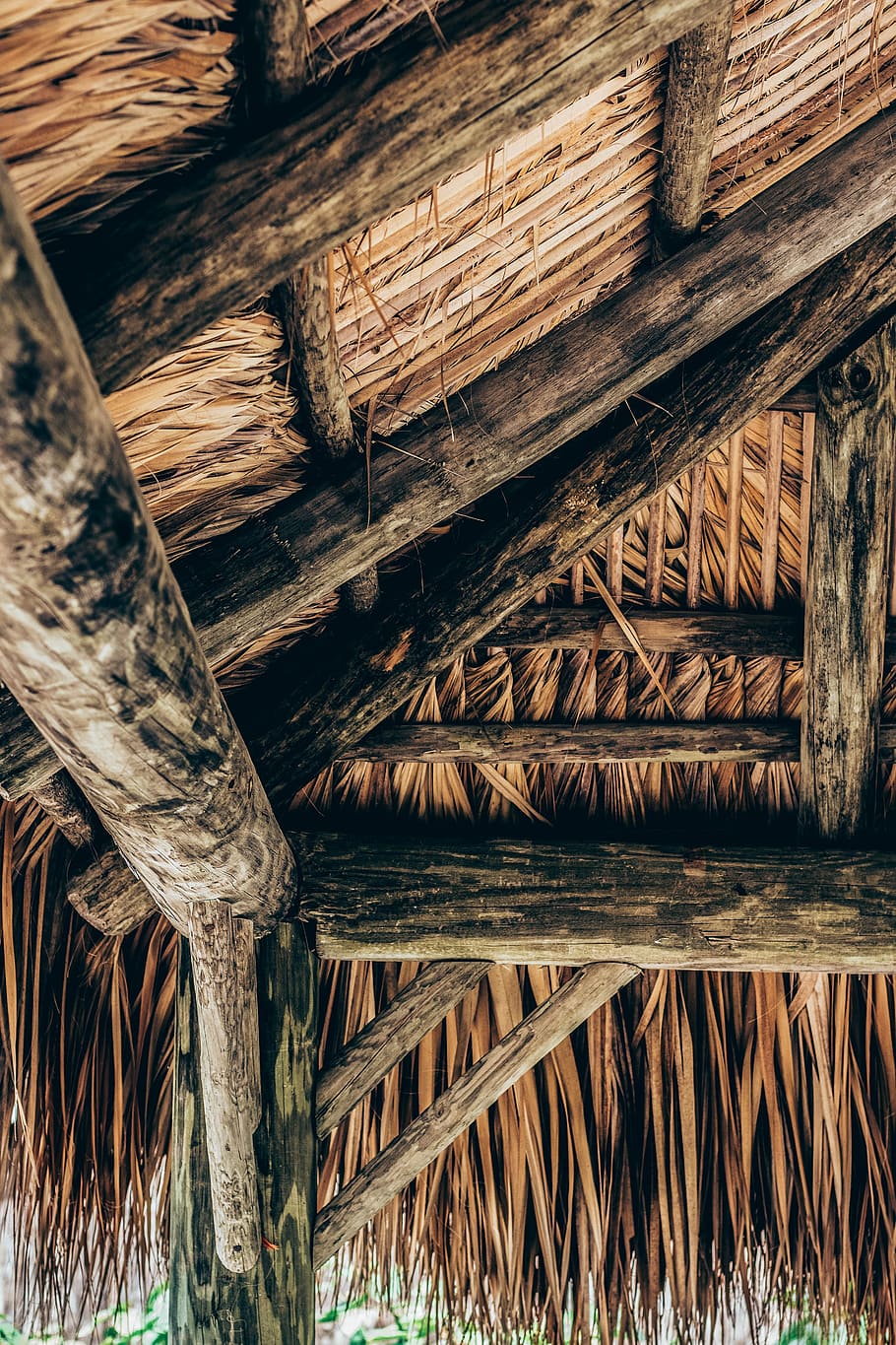 Online crop | HD wallpaper: Beach Hut, brown nipa hut, cabana, wood ...