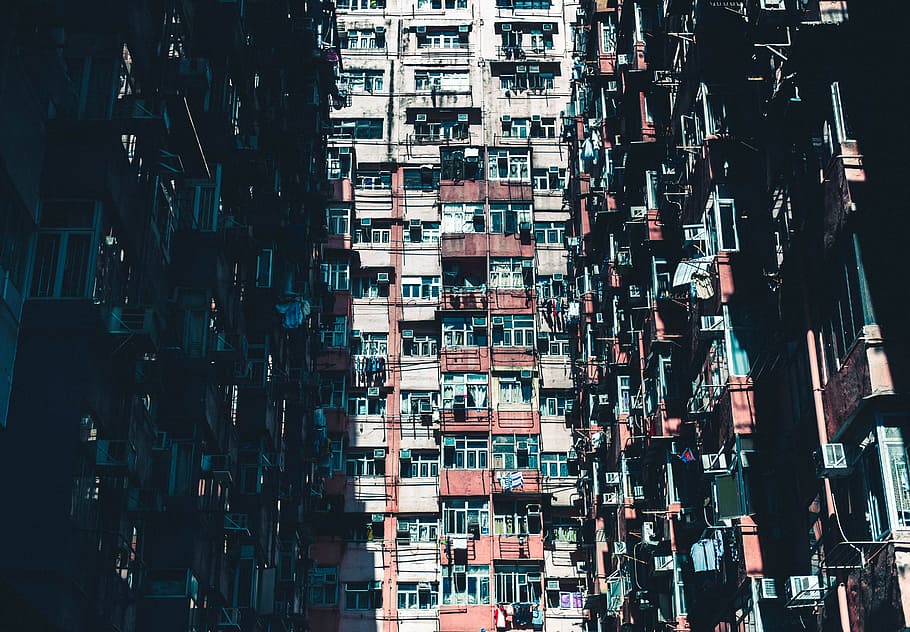 low angle photography of building, high rise building facade HD wallpaper