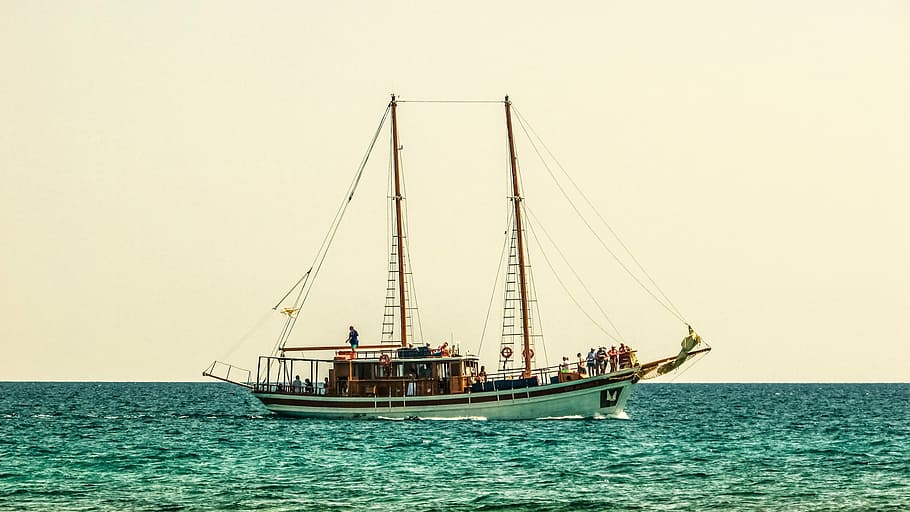 Boat, Traditional, Sea, Horizon, Tourism, vacation, cyprus, HD wallpaper