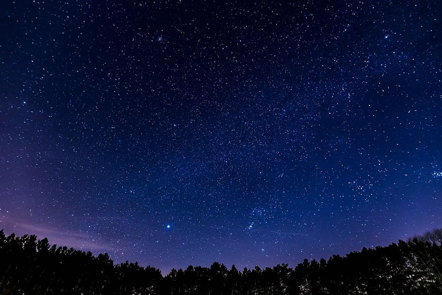 purple star, stars, constellation, sky, night sky, astronomy, HD wallpaper