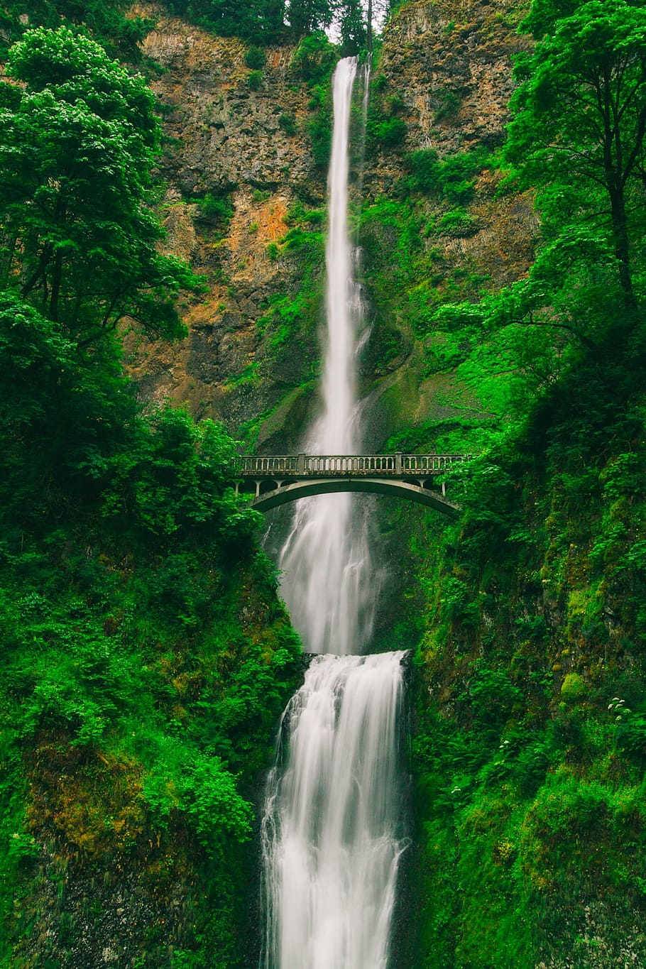 macro shot of waterfalls, multnomah falls, oregon, tourism, mountain, HD wallpaper