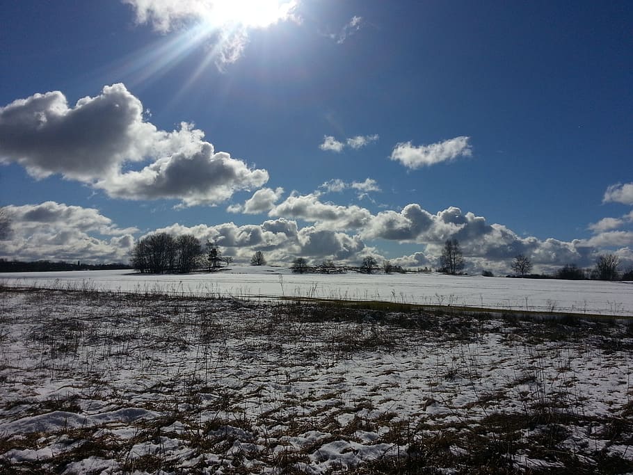 winter, white, cold, snow, nature, landscape, clouds, sky, cloud - sky HD wallpaper