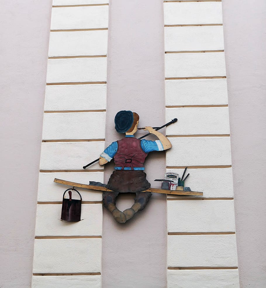 painter, facade, wall, artists, structure, color, hauswand HD wallpaper