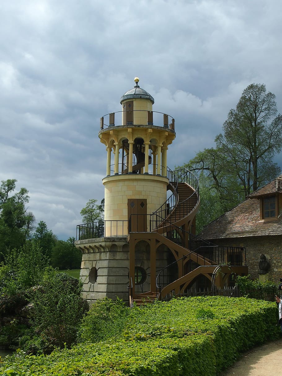 Paris, Versailles, park, marie antoinette, garden, tower, architecture