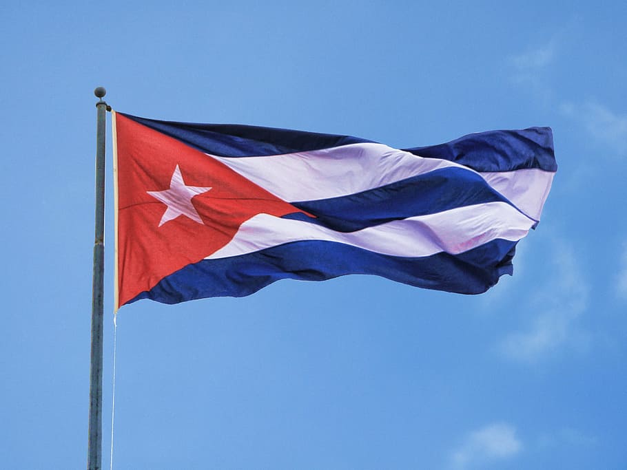 flag of Costa Rica, cuba, cuban, sky, caribbean, star, stripes, HD wallpaper