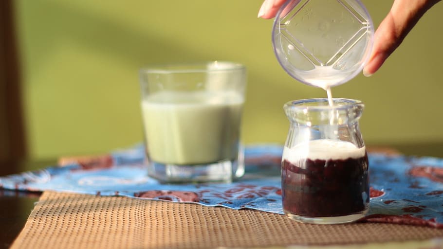milk, matcha, dessert, drink, food, drinking Glass, freshness HD wallpaper