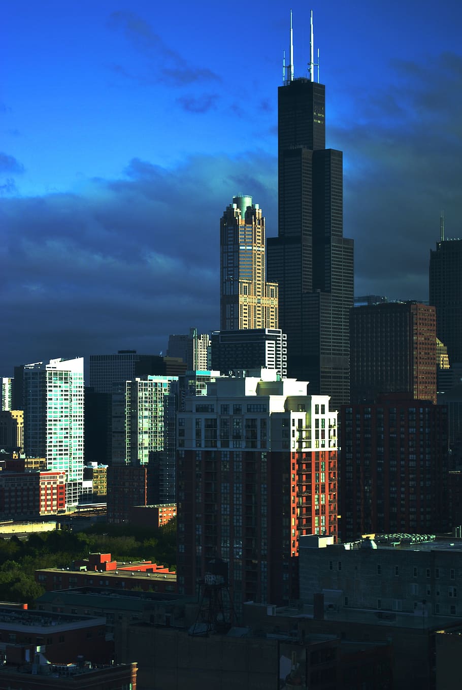 chicago, willis tower, city, downtown, illinois, usa, urban, HD wallpaper