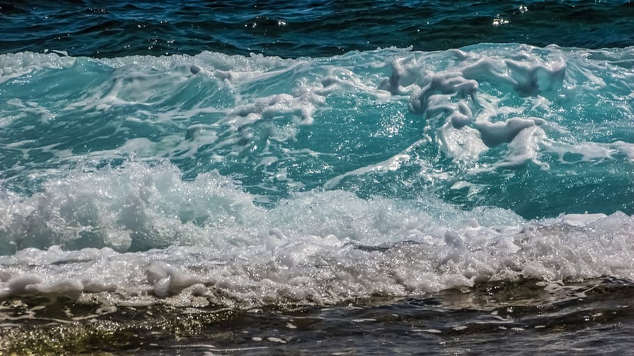 Wave, Bubbles, Foam, Spray, Energy, water, splash, liquid, sea HD wallpaper