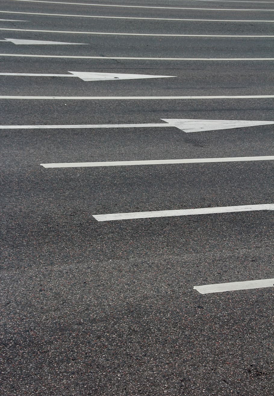road, arrows, direction, road construction, road sign, note HD wallpaper