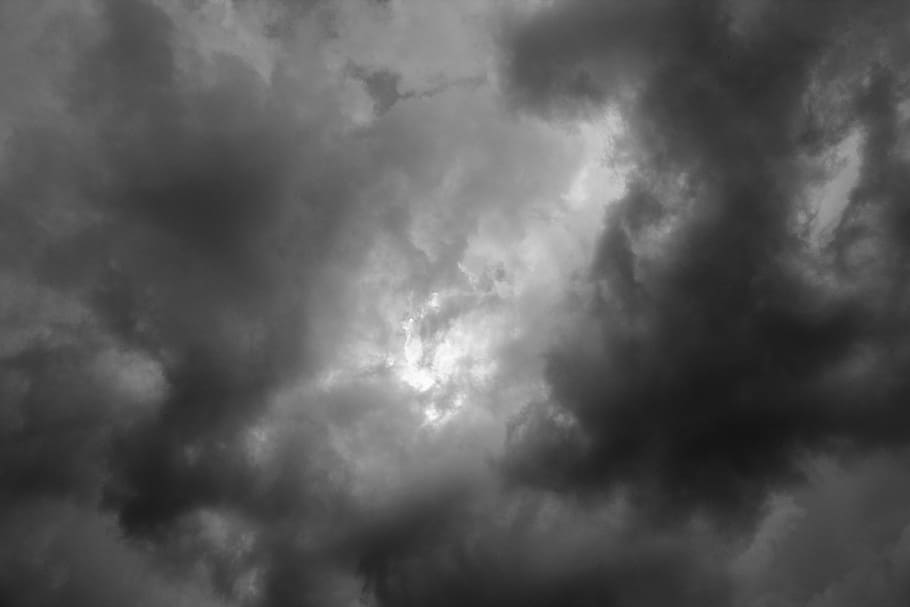 low angle photography of black clouds, dark clouds, after the storm, HD wallpaper