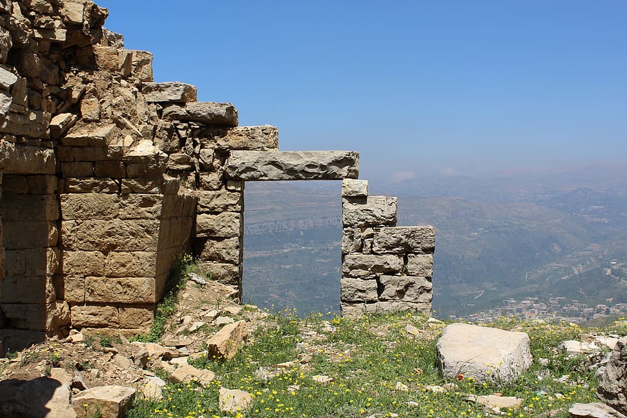 zanbakeye kfarnabrakh el chouf, ruins, land lebanon, architecture, HD wallpaper
