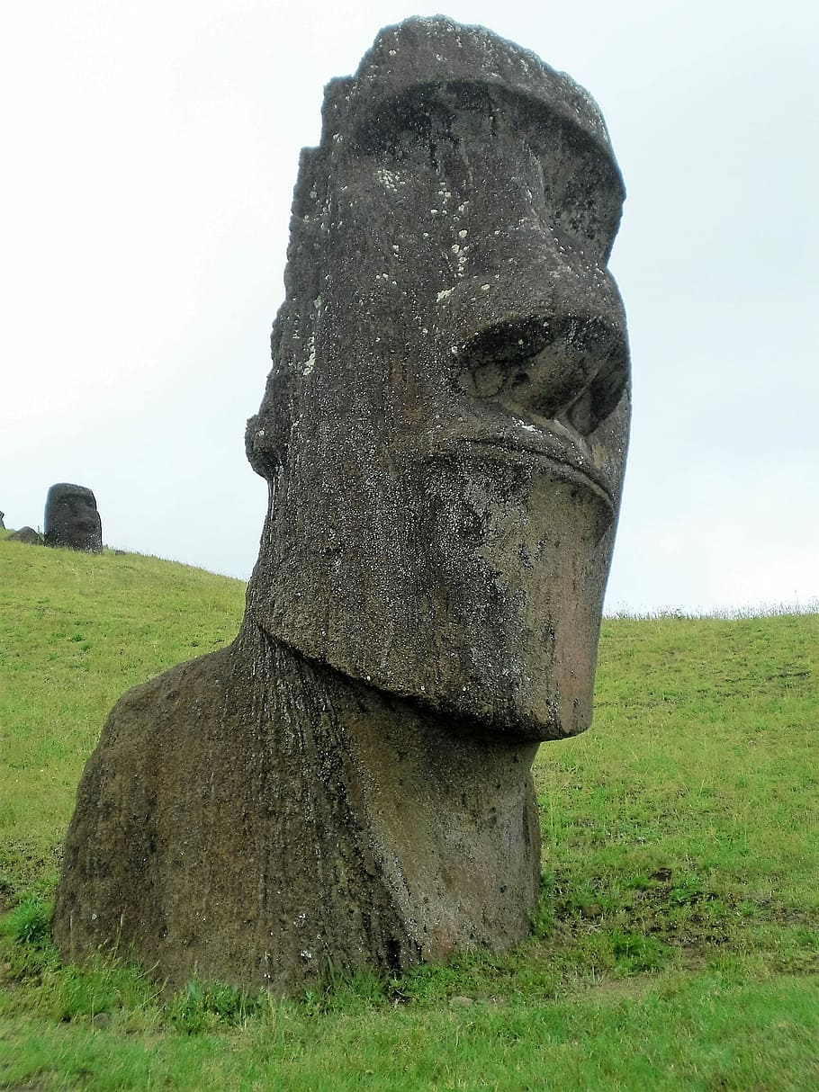 Image, Easter Island, Island, Man, Buried, Torso, old, face HD wallpaper