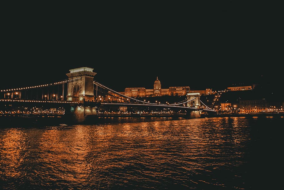 Manhattan Bridge, New York, Manhattan bridge during night time HD wallpaper