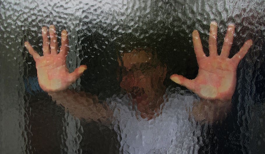 frosted glass, disc, frosted glass disc, hands, face, horror, HD wallpaper