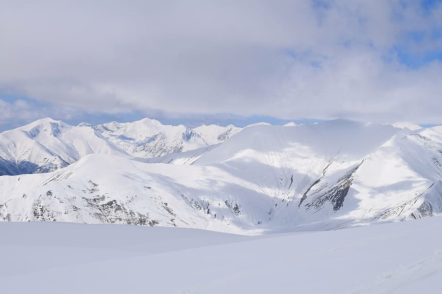 mountain, snow, clouds, winter, ze, cold temperature, cloud - sky HD wallpaper