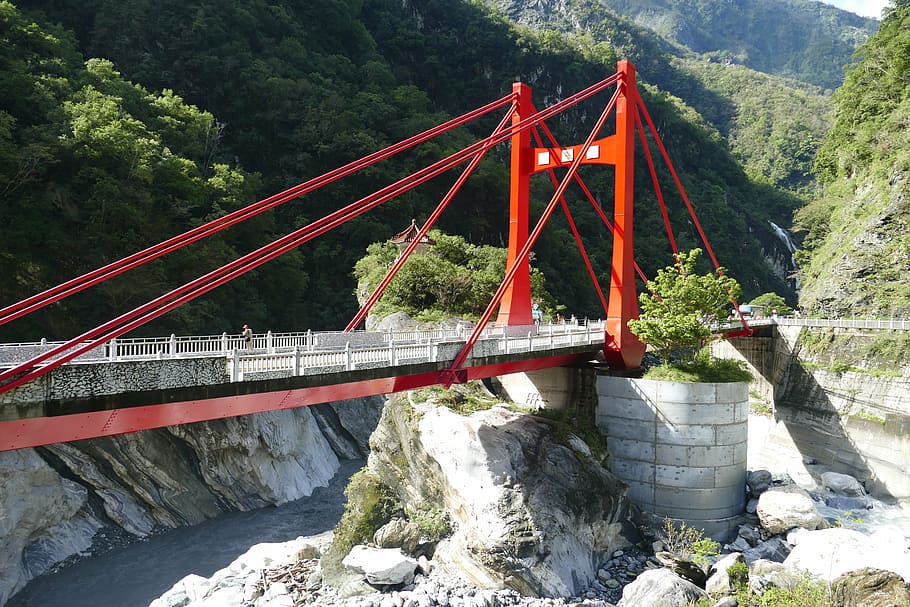 taiwan, china, tourism, taroko, gorge, taroko gorge, bridge, HD wallpaper